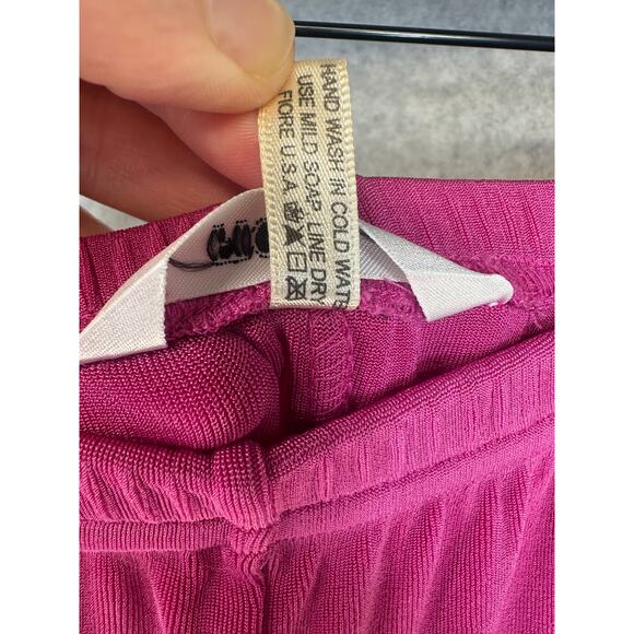 Fiore Pants Womens Size Large Pink Acetate Blend Pull On Elastic Waist Wide-Leg - Picture 5 of 10